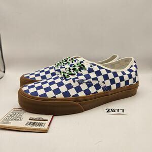 VANS WOMEN'S 9 AUTHENTIC CHECKERBOARD BLUE WHITE NWOB